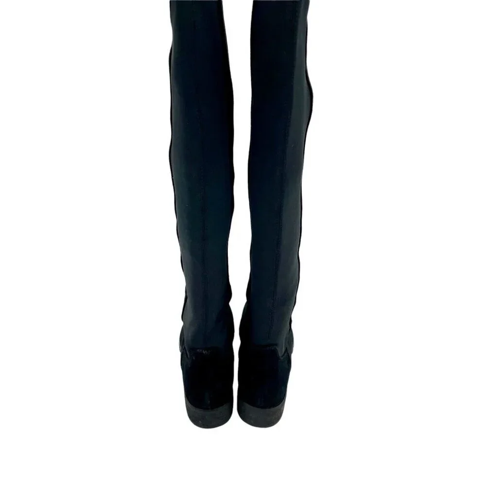 Blondo Presto Riding Boots OTK Black Suede Leather Waterproof SZ 5.5 New